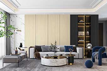 海口轻奢风格-客厅